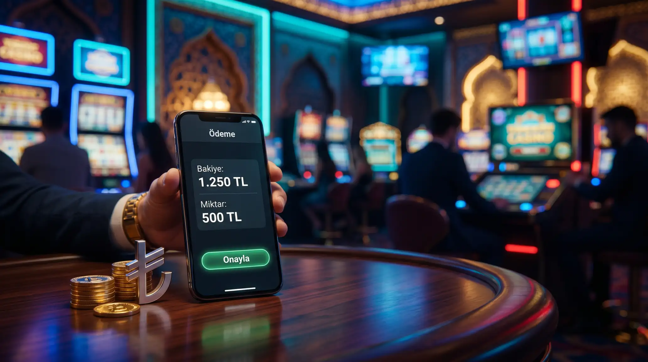 Turkiye'de online casino platformlarinda hizli odeme islemlerini temsil eden dijital finans goruntusu