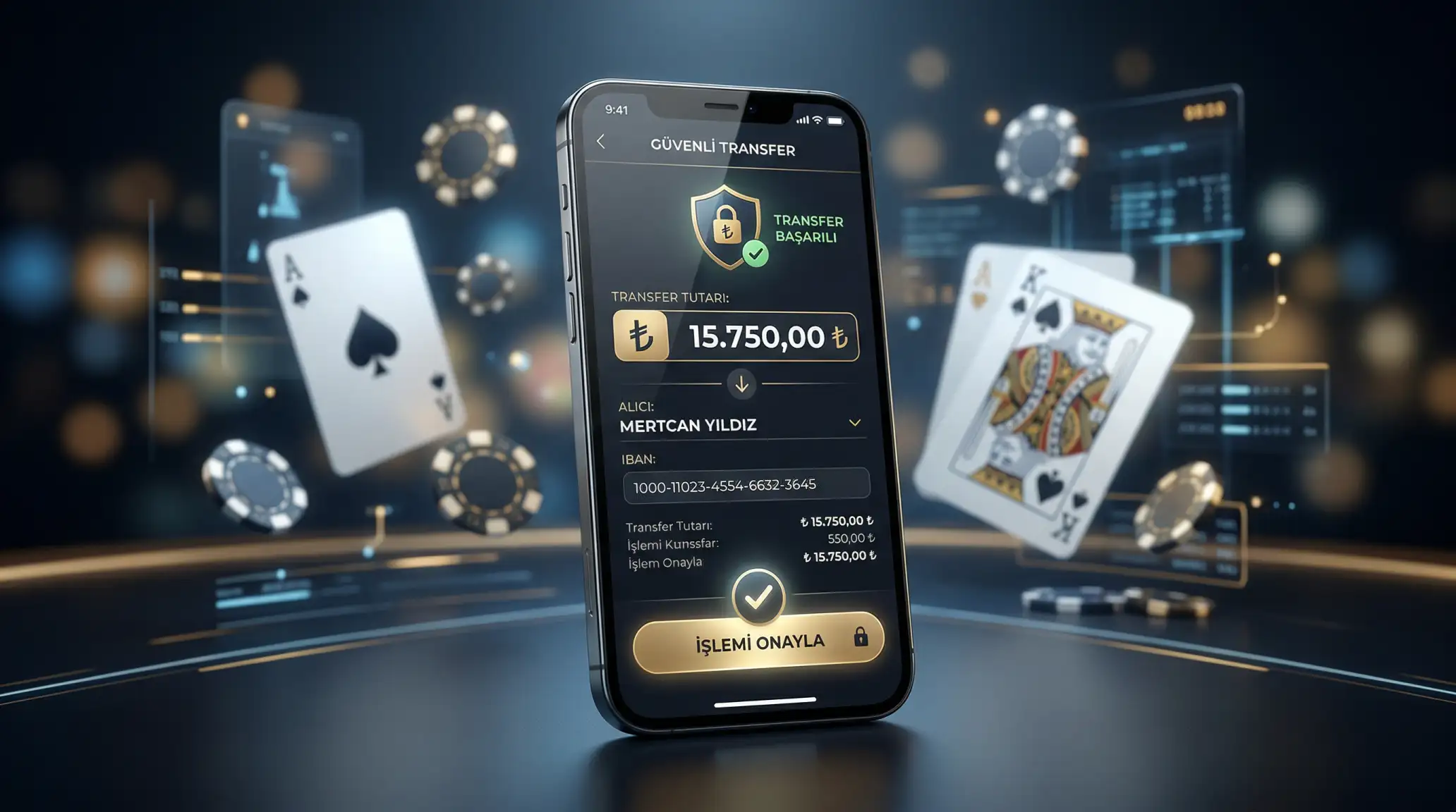 Turkiye'de online casino icin banka havalesi islemi gerceklestiren kullanici ekrani ve Turk Lirasi sembolu