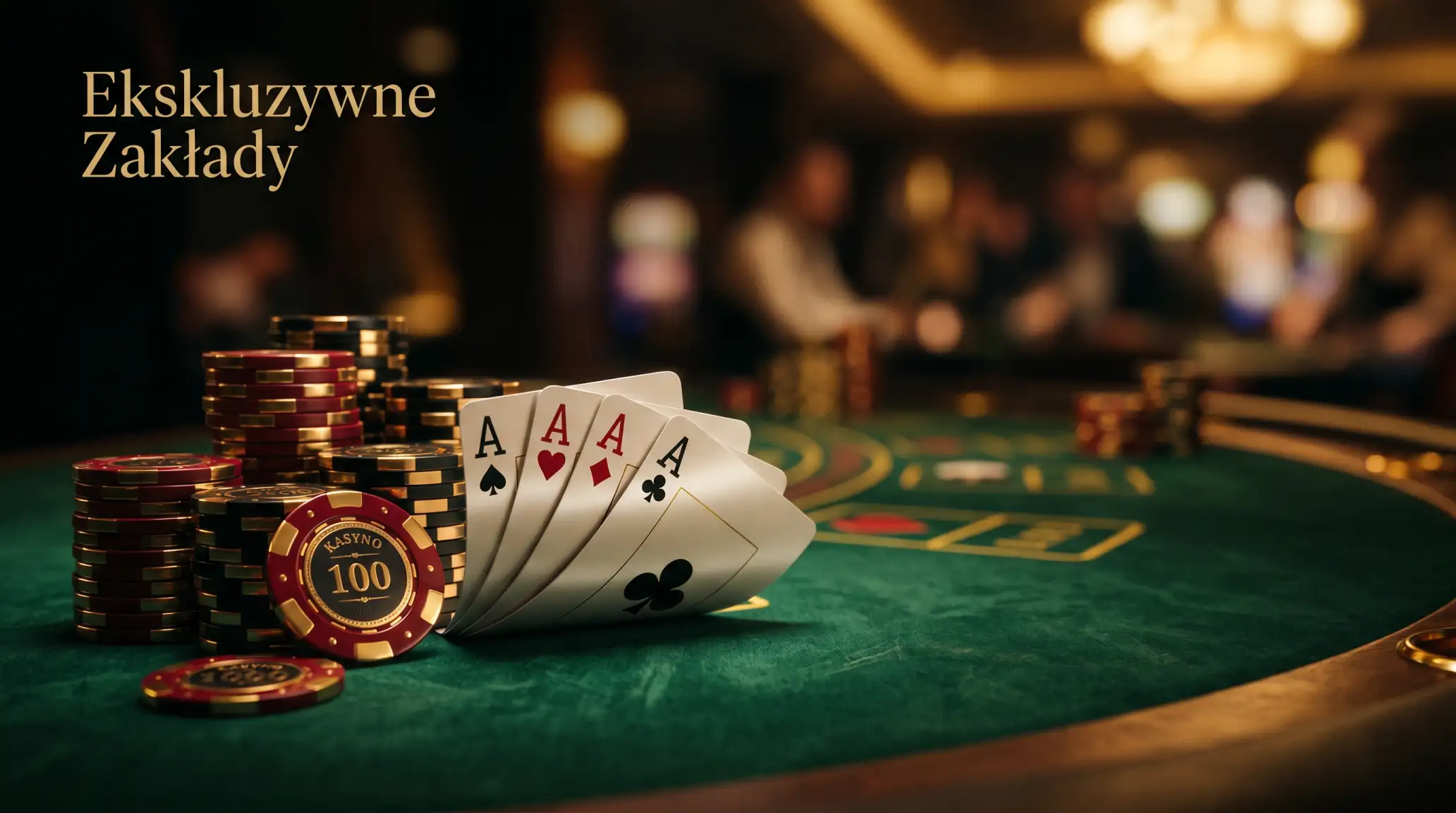 Zetony kasynowe i karty do gry symbolizujace bonus meczowy w kasynie online