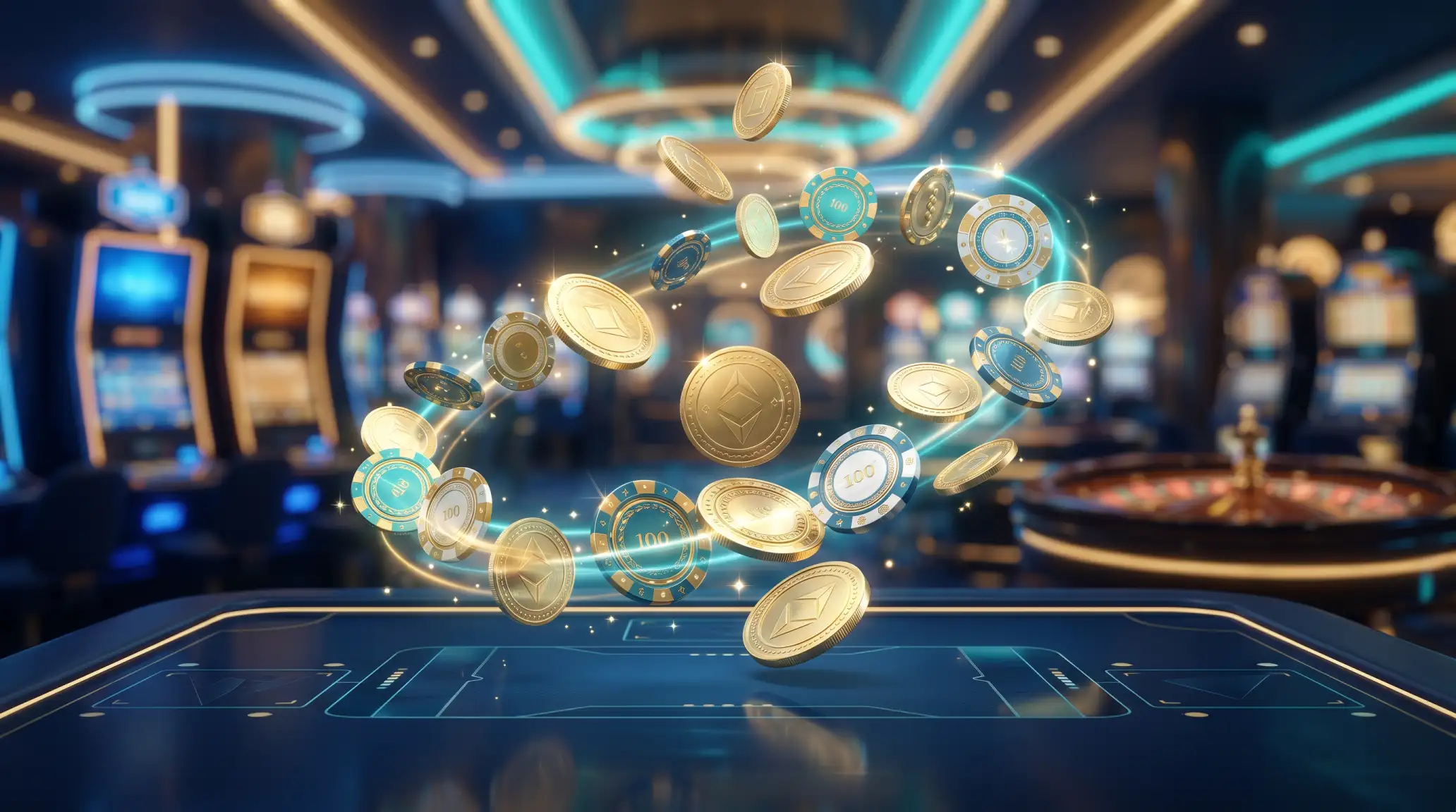 Online casino hosgeldin bonusu konseptini gosteren profesyonel gorsel