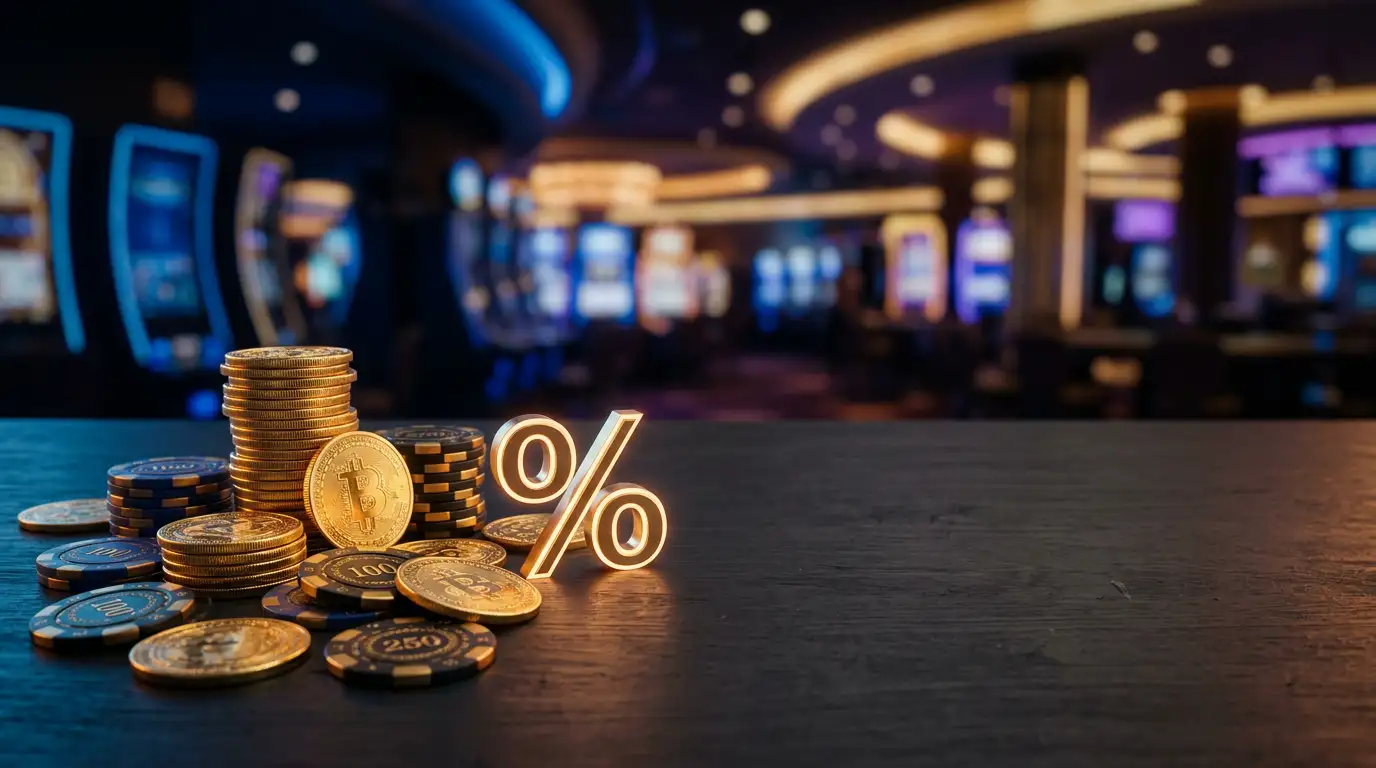 Match Bonus im Online Casino - symbolische Darstellung einer Einzahlung mit verdoppeltem Bonusguthaben am Spieltisch