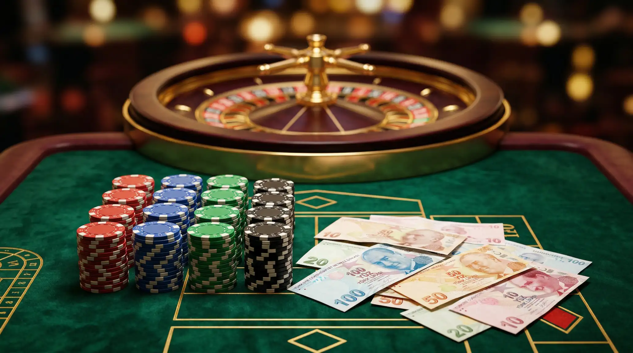 30 Turk Lirasi minimum depozito ile online casino oyunlari icin rulet masasi ve fis yiginlari