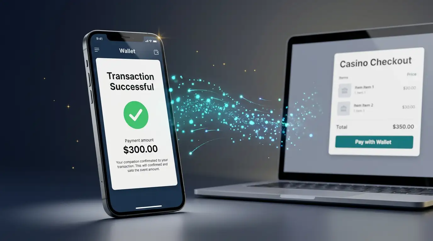 PayPal digital wallet interface on a smartphone screen next to an online casino deposit page