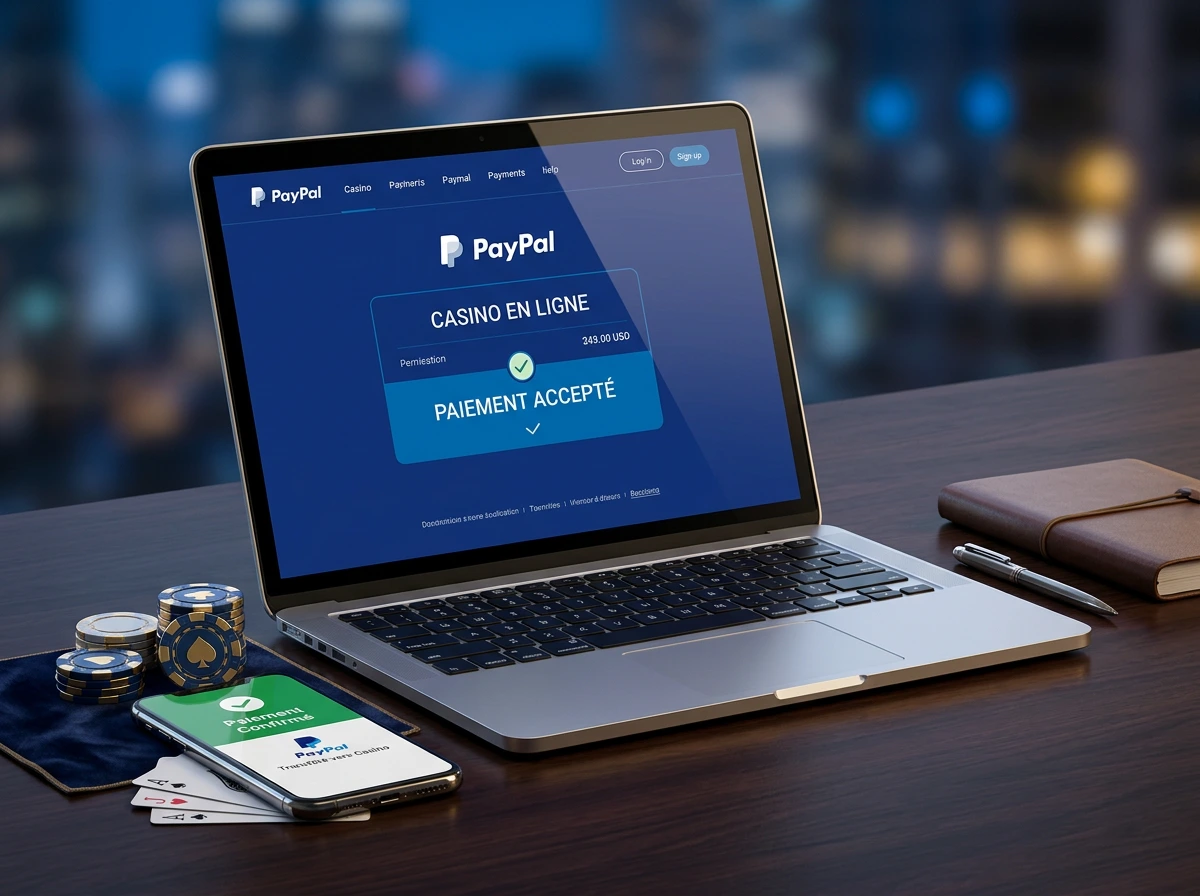 Portfel elektroniczny PayPal uzywany do transakcji w kasynie online z widocznym smartfonem i kartami platniczymi