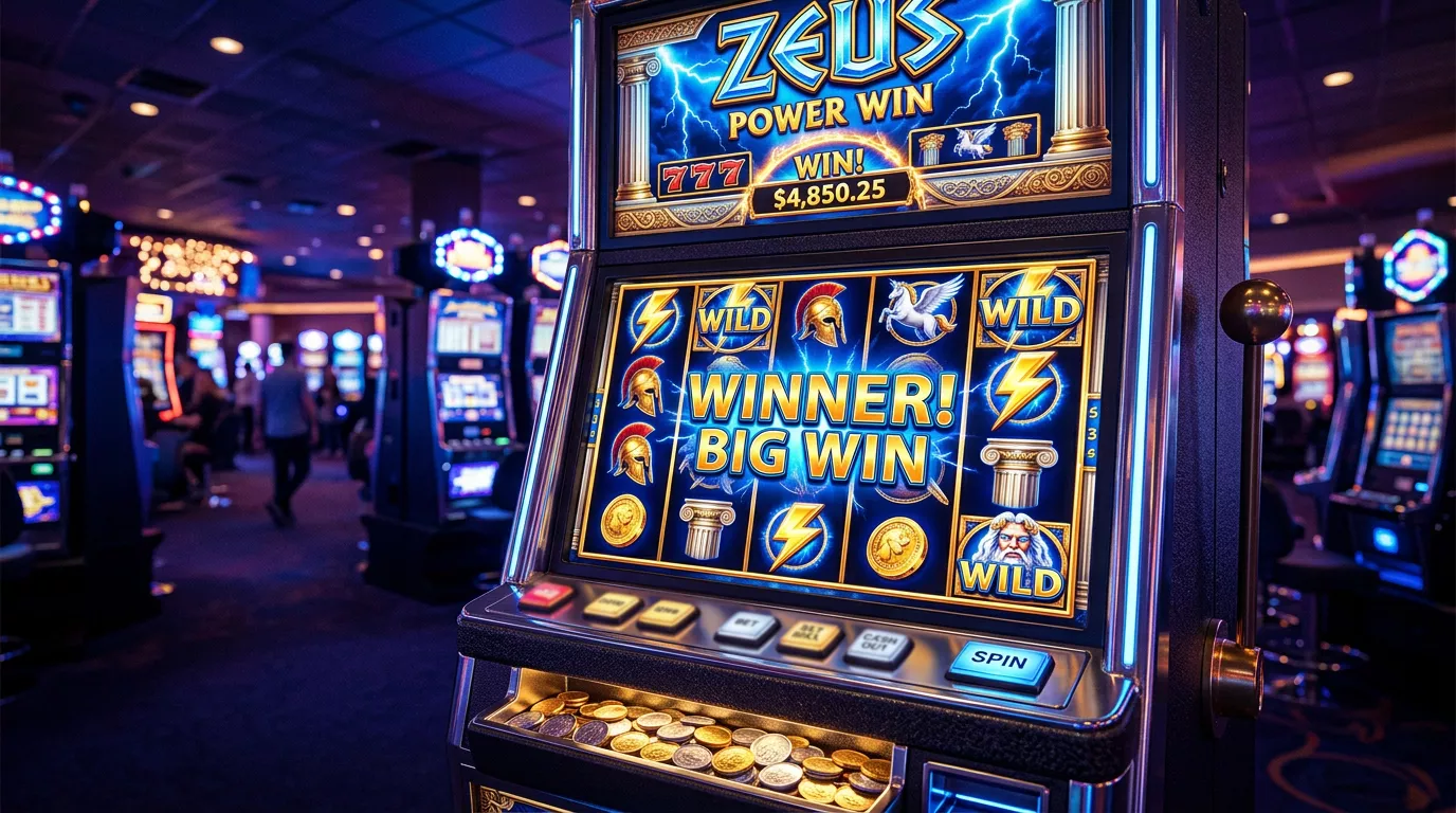 Tragamonedas de WMS en linea con carretes iluminados y simbolos clasicos de juegos de casino