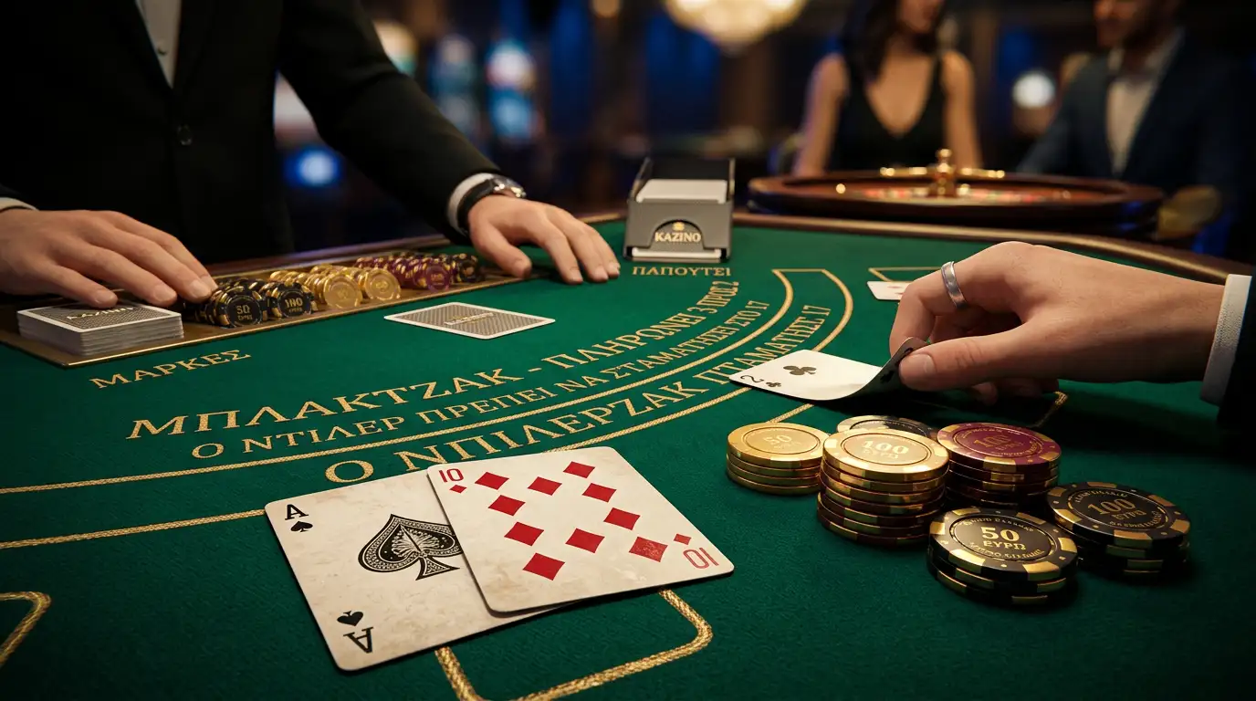Τραπεζι blackjack με φισες και τραπουλοχαρτα σε online καζίνο